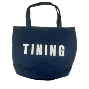 TIMING Cotton Reusable Tate Bag Sustainable Earth Friendly Casual Farmers Market